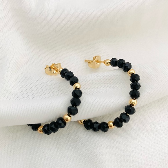 Beaded Hoop Earrings - Picture 3 of 7